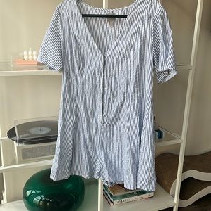 ASOS Seersucker Button Front Beach Romper